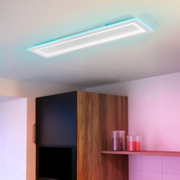 EGLO connect LED лампа за таван Padrogiano-Z, 1 светлина, 120 x 30 cm, Затъмняване, Бял, Дневна/трапезария, Метал, Модерен