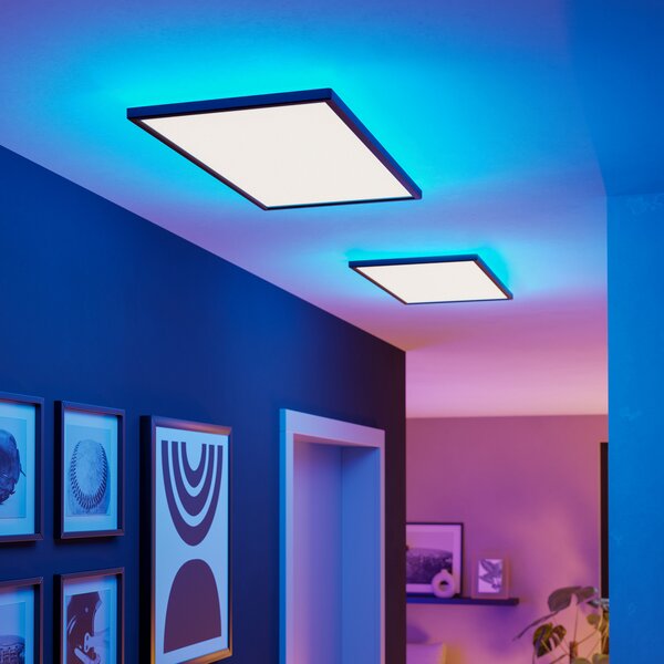 EGLO connect LED осветление за таван Rovito-Z, черно, 57 x 30 cm, Затъмняване, Черен, Дневна/трапезария, Пластмаса