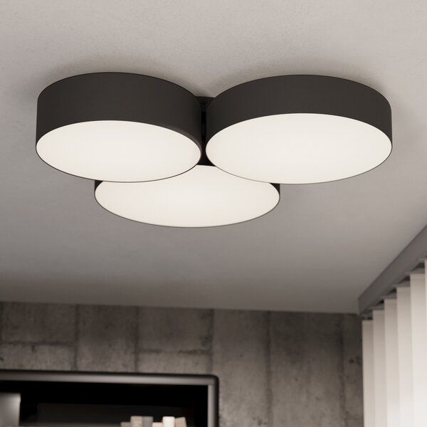 EGLO connect Smart LED таванна лампа Barbano-Z, черна, Затъмняване, Черен, Дневна/трапезария, Метал, Модерен