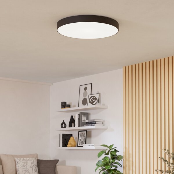 EGLO connect Smart LED таванна лампа Gallizzi-Z, черна, Ø69cm, Затъмняване, Черен, Дневна/трапезария, Пластмаса, Модерен