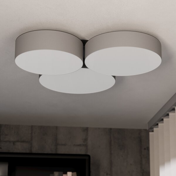 EGLO connect Smart LED таванна лампа Barbano-Z, сива, Затъмняване, Сив, Дневна/трапезария, Метал, Модерен