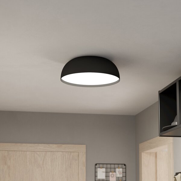 EGLO connect Smart LED таванна лампа Tollos-Z, Ø 40 cm, Затъмняване, Черен, Дневна/трапезария, Алуминий, Модерен