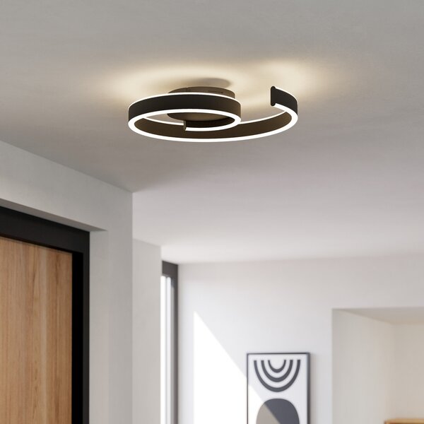 EGLO connect Smart LED таванна лампа Andabaia-Z, черна, Затъмняване, Черен, Дневна/трапезария, Алуминий, Модерен
