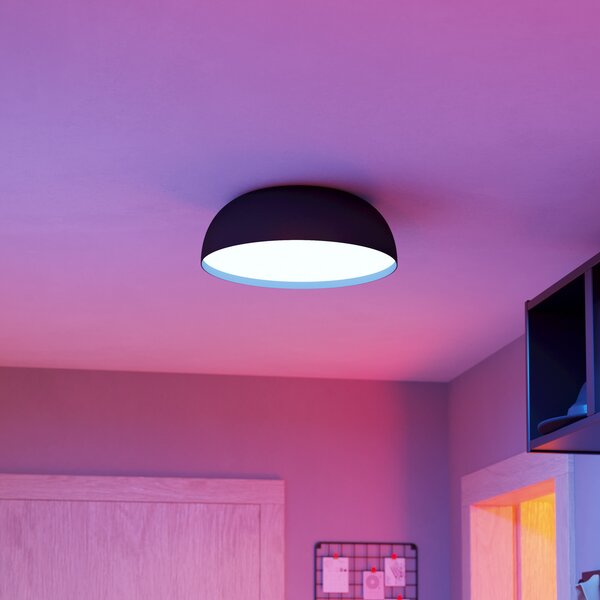 EGLO connect Smart LED таванна лампа Tollos-Z, Ø 40 cm, Затъмняване, Черен, Дневна/трапезария, Алуминий, Модерен