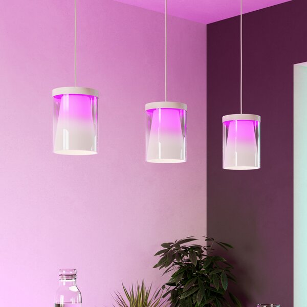 EGLO connect Smart LED висяща лампа Chiusello-Z, бяла, метал, Затъмняване, Бял, Дневна/трапезария, Стъкло, Модерен
