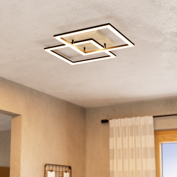 EGLO connect Smart LED таванна лампа Lomaltas-Z, 77 см, 4400lm, Затъмняване, Черен, Дневна/трапезария, Метал, Модерен