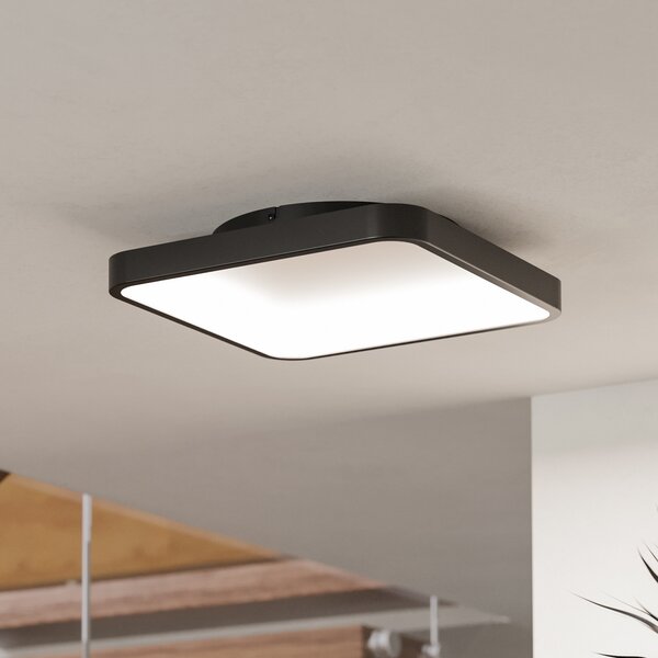 EGLO connect Smart LED таванна лампа Loretello-Z, ъглова, черна, Затъмняване, Черен, Дневна/трапезария, Метал, Модерен
