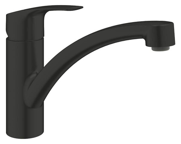 Grohe Eurosmart Кухненски смесител с плосък лят чучур, черен мат