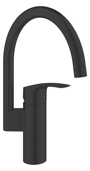 Grohe Eurosmart Кухненски смесител с висок С-чучур, черен мат