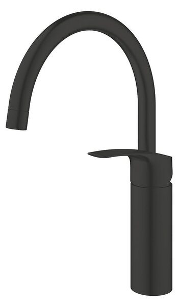 Grohe Eurosmart Кухненски смесител с висок С-чучур, черен мат