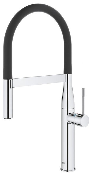 Grohe Essence Професионален кухненски смесител с гъвкав шлаух, хром/черно