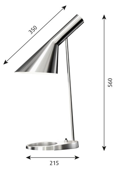 Louis Poulsen - AJ Настолна Лампа Полирано Стомана Louis Poulsen