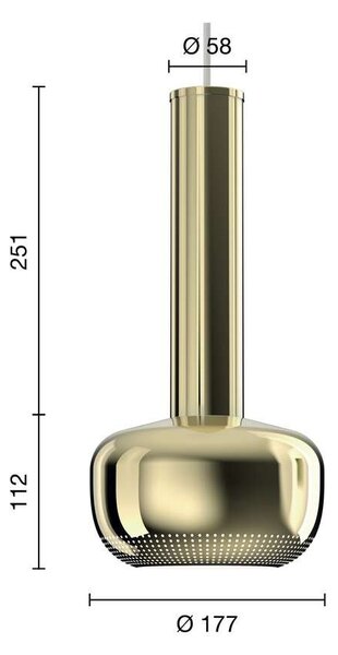 Louis Poulsen - VL 56 Висяща Лампа Polished Brass Louis Poulsen