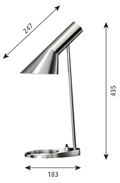 Louis Poulsen - AJ Mini Настолна Лампа Полирано Стомана Louis Poulsen