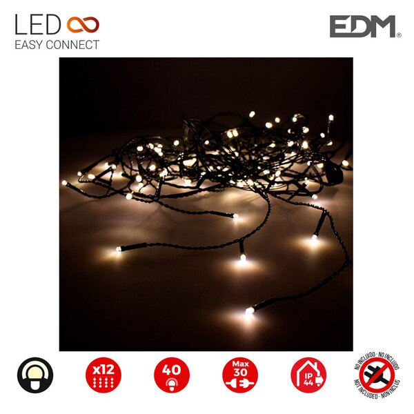 LED Светлинна Завеса EDM Icicle Easy-Connect Топло Бяло (200 x 50 cm)