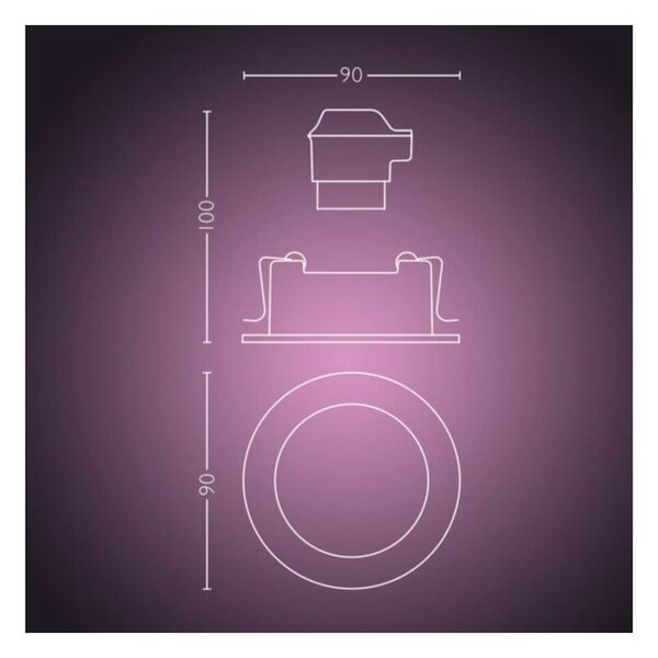 Philips Hue - Centura Recessed Кръгла Синьоtooth Бяло/Color Amb. Бяло Philips Hue