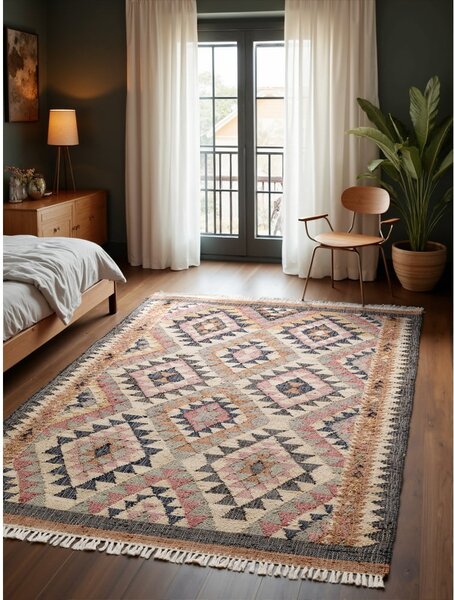 Сив ръчно изработен ютен килим 80x150 cm Roya Parsa – Elle Decoration