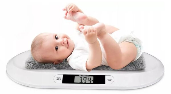 Бебешка везна Esperanza Bebe EBS019, До 20 кг, LCD екран, Функция HOLD, Бял