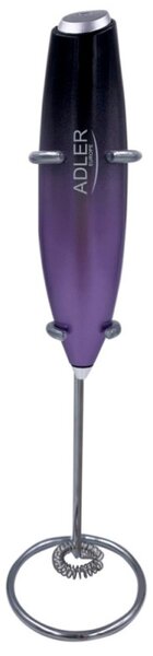 Миксер за фрапе на стойка Adler AD 4499, Стоманена бъркалка, 2xAA, Лилав/черен
