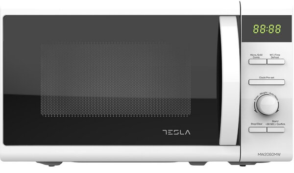 Микровълнова фурна Tesla MW2060MW, 20 литра, 700W, Дигитален дисплей, Размразяване, Грил, Бял