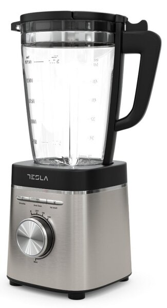 Блендер Tesla BL601BX, 1400W, Стъклена кана 1.75l, Pulse, Пасиране, Почистване, Раздробяване на лед, Безцветен/Инокс