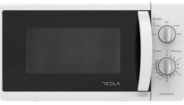 Микровълнова фурна Tesla MW2030MW, 20 литра, Размразяване, 700 W, 5 нива на мощност, Бял