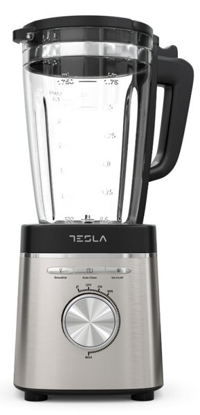 Блендер Tesla BL601BX, 1400W, Стъклена кана 1.75l, Pulse, Пасиране, Почистване, Раздробяване на лед, Безцветен/Инокс