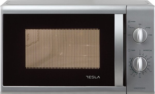 Микровълнова фурна Tesla MW2030MS, 700W, 20 литра, Размразяване, Загряване, Таймер, Сребрист