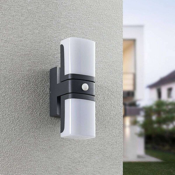 Lindby - Jasiah Up/Down Outdoor Wall Lamp w/Sensor Dark Grey Lindby