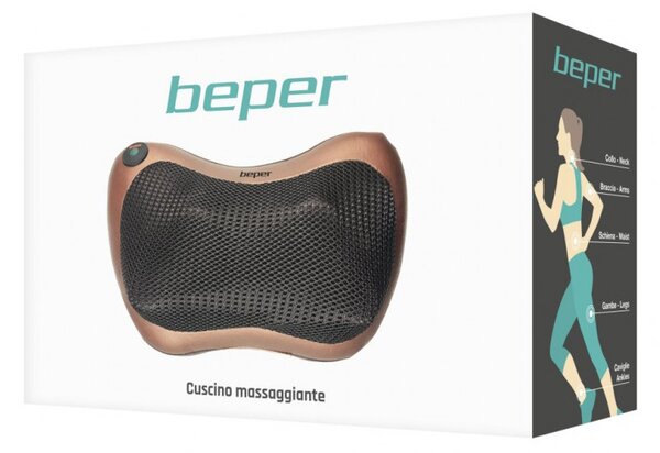 Масажираща възглавница Beper 40.501, 20W, 4 масажни ролки, Вибрации, Кафяв
