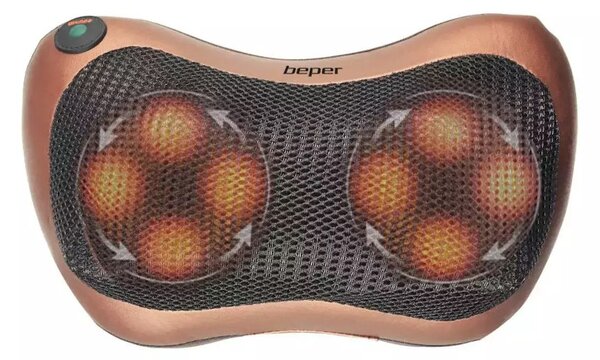 Масажираща възглавница Beper 40.501, 20W, 4 масажни ролки, Вибрации, Кафяв
