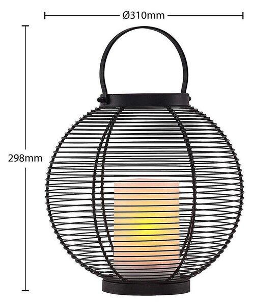 Lindby - Mairuna Соларна Лампа LED Ø30,8 Черно Lindby