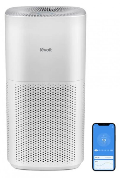 Пречиствател за въздух Levoit Core 600S, 147 м2, 49W, True HEPA H13, Лазерен сензор за качество на въздуха, Тих, Управление чрез приложение, Гласови командим, Сън, Бял