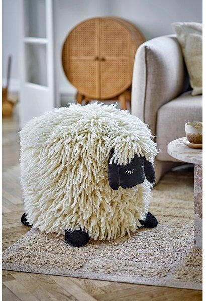 Кремав вълнен детски пуф Dolly – Bloomingville Mini