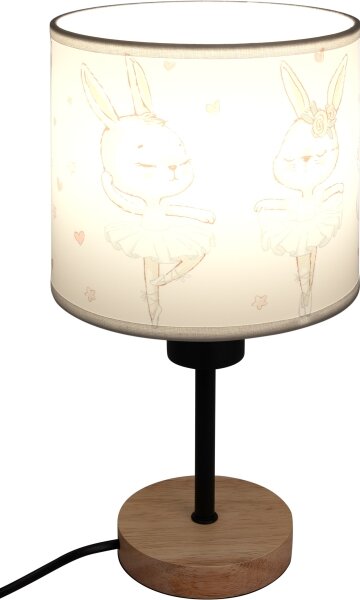 Brilagi - Настолна лампа BOBO WOOD 1xE27/25W/230V дъб/черен/бял/зайчета
