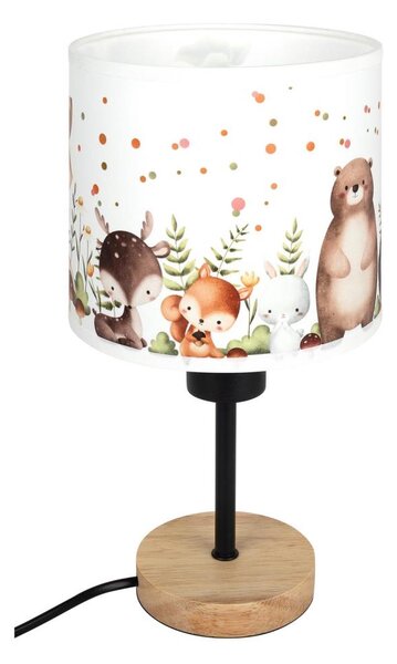 Brilagi - Настолна лампа BOBO WOOD 1xE27/25W/230V дъб/черна/бяла/с животински мотиви