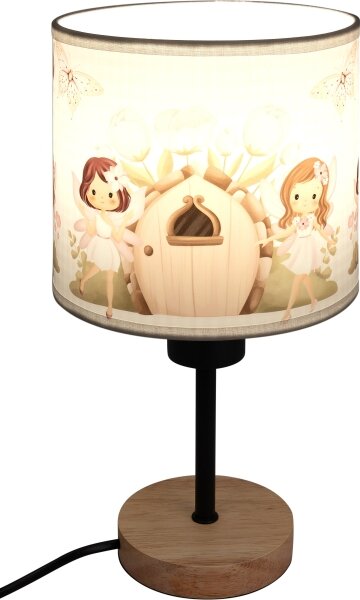 Brilagi - Настолна лампа BOBO WOOD 1xE27/25W/230V дъб/черна/бяла/розова/феи