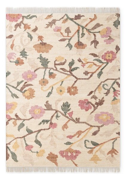 Кремав ръчно изработен ютен килим 120x170 cm Roya Violette – Elle Decoration