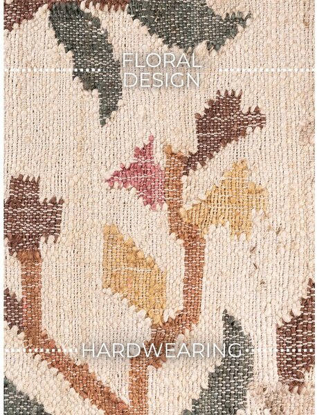 Кремав ръчно изработен ютен килим 120x170 cm Roya Violette – Elle Decoration