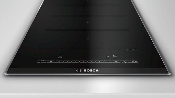 Керамичен плот за вграждане Bosch PXX375FB1E, 3700W, 2 зони, 17 степени, ComfortProfile, QuickStart, Индукционен, Черен