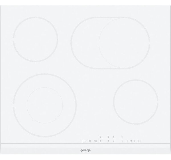 Керамичен плот за вграждане Gorenje ECT643WCSC, 7000W, 4 HighLight зони, 8 степени, BoilControl, StopGo, Бял