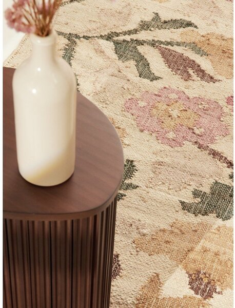 Кремава ръчно изработена ютена пътека 80x200 cm Roya Violette – Elle Decoration