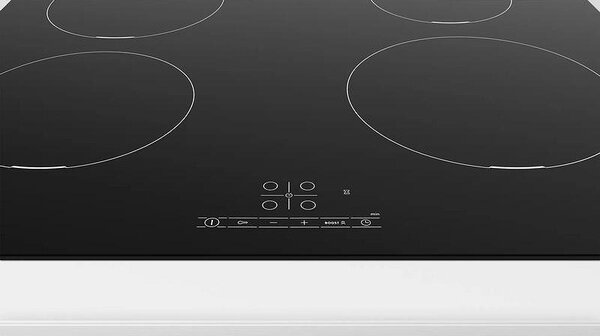 Керамичен плот за вграждане Bosch PUE611BB5E, 4600W, 4 зони, 17 степени, TouchSelect, ReStart, Индукционен, Черен