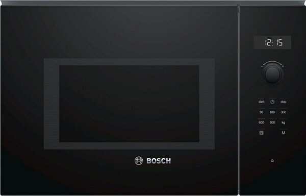 Микровълнова фурна за вграждане Bosch BFL554MB0, 25 л, 1450 W, 7 програми, LED дисплей, Запаметяване, Черен