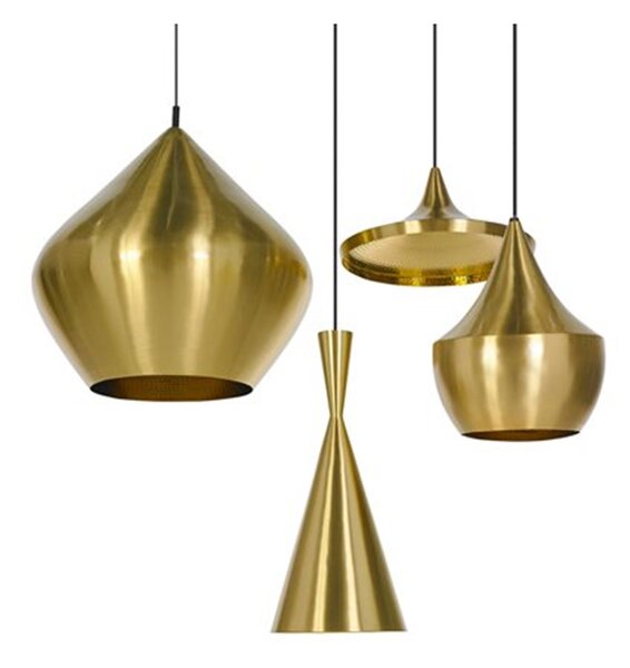 Tom Dixon - Beat Tall LED Висяща Лампа Brushed Brass Tom Dixon