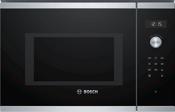 Микровълнова фурна за вграждане Bosch BFL554MS0,1450 W, 5 степени, 7 програми, 25 л, LED дисплей, Запаметяване, Черен