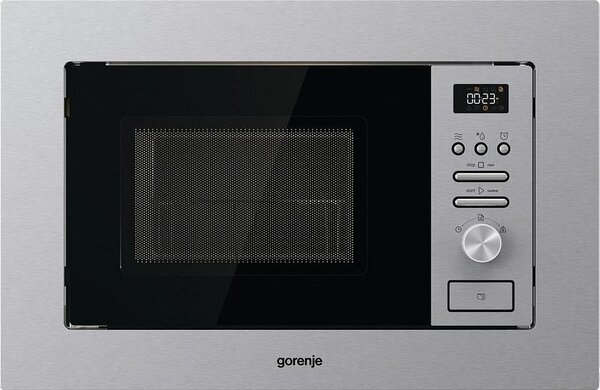 Микровълнова фурна за вграждане Gorenje BM201AG1X, 20 л, 1000 W, Грил, Автоматични програми, AquaClean, Сребрист