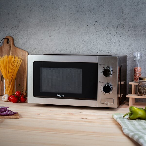 Микровълнова фурна Oliver Voltz OV51443C, 700W, 20 л, 5 степени, Таймер, Размразяване, Сив