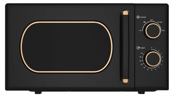 Микровълнова фурна Oliver Voltz OV51443E, 700W, 20 л, 5 степени, Таймер, Размразяване, Черен