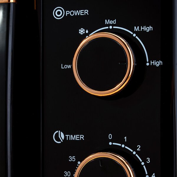 Микровълнова фурна Oliver Voltz OV51443E, 700W, 20 л, 5 степени, Таймер, Размразяване, Черен